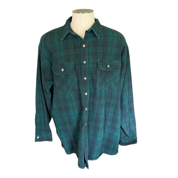 GreatLand Vintage Green Cotton Plaid Shacket Shirt Size XXL - Picture 1 of 4